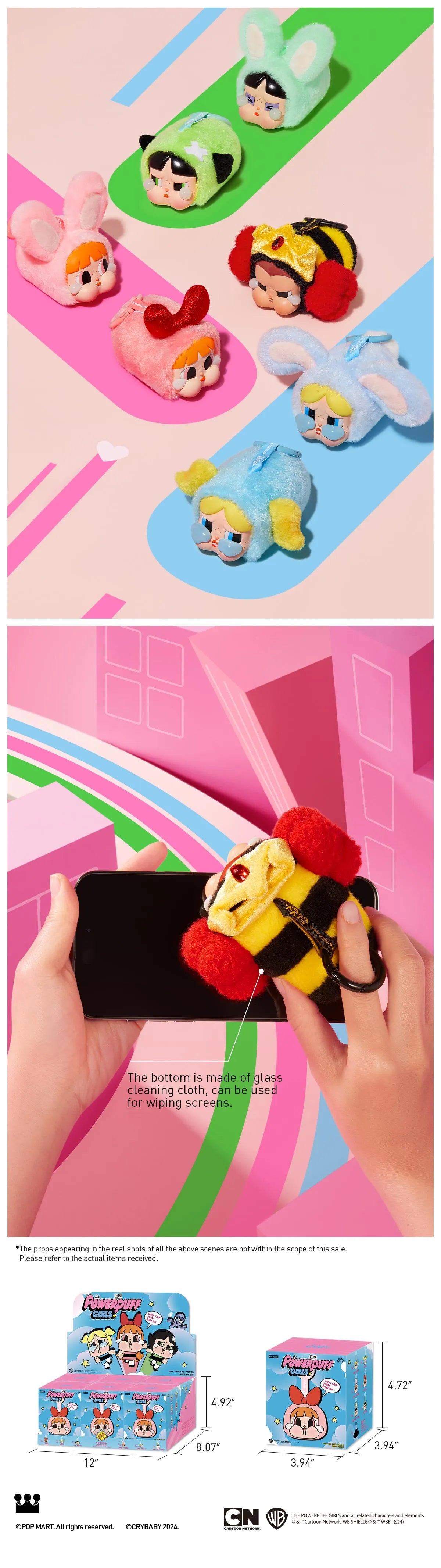 CRYBABY × Powerpuff Girls Series-Vinyl Face Keychain Pendant Plush Blind Box