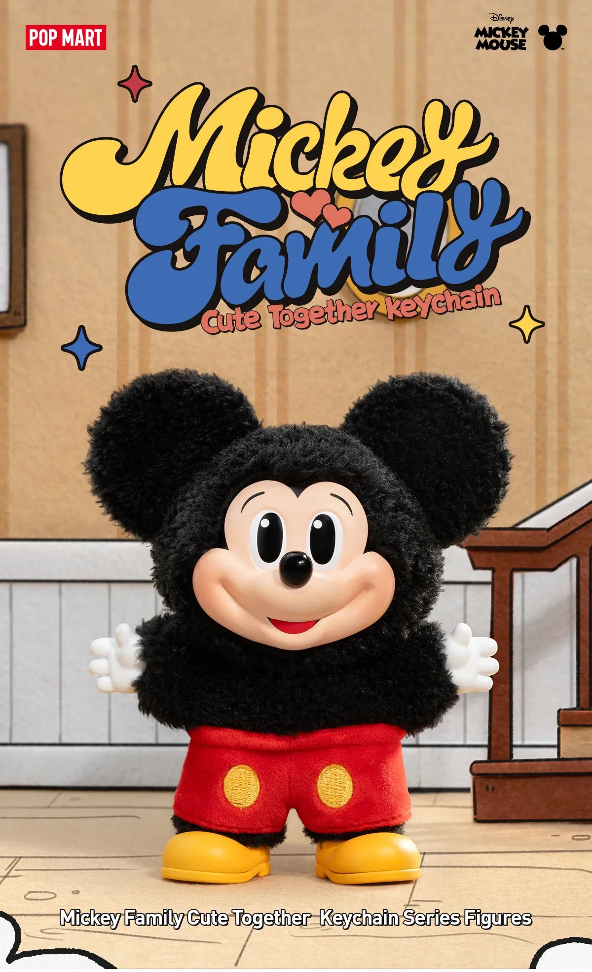 Mickey Family Cute Together Keychain Pendant Series Figures