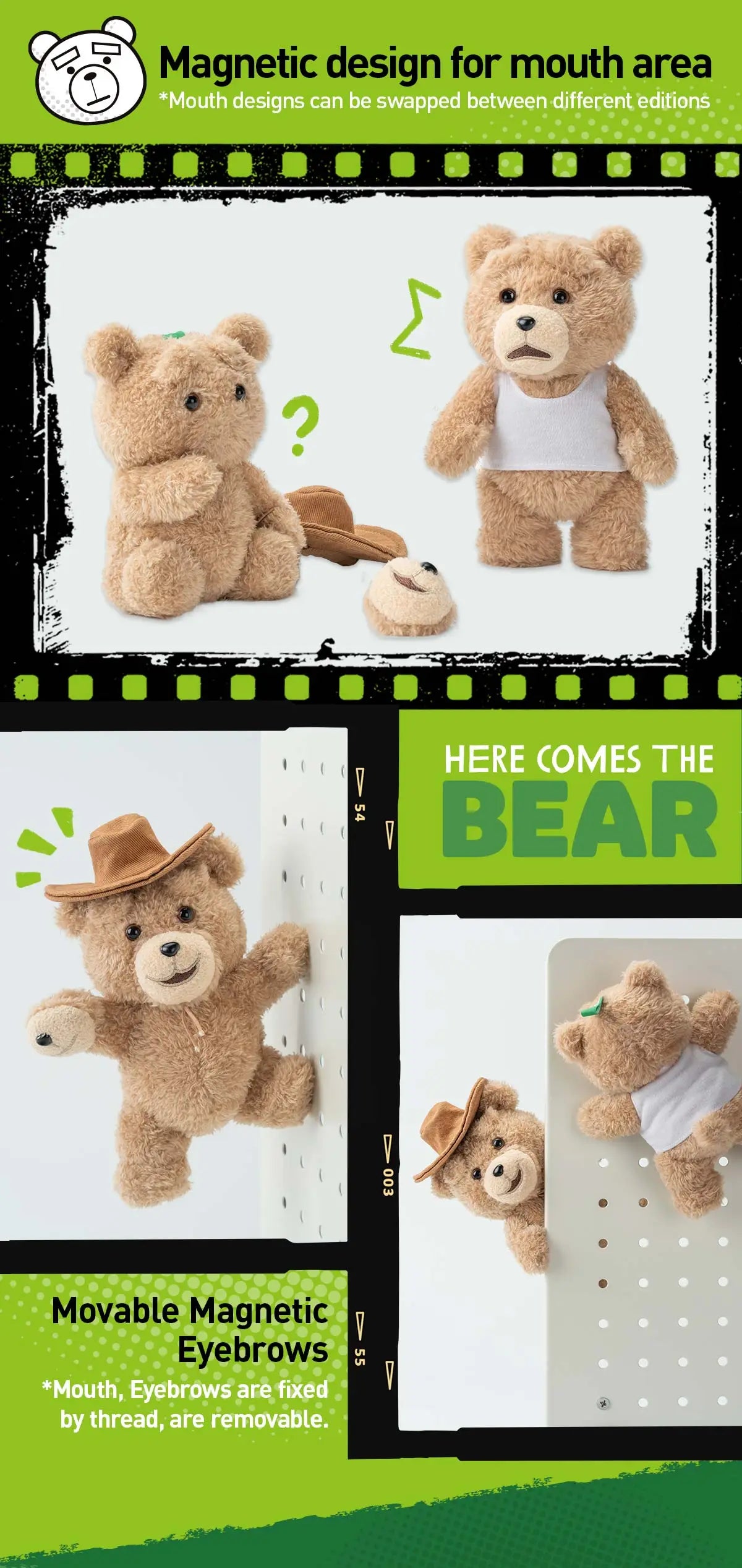 Ted2 Teddy Bear Action Plush Keychain Pendant