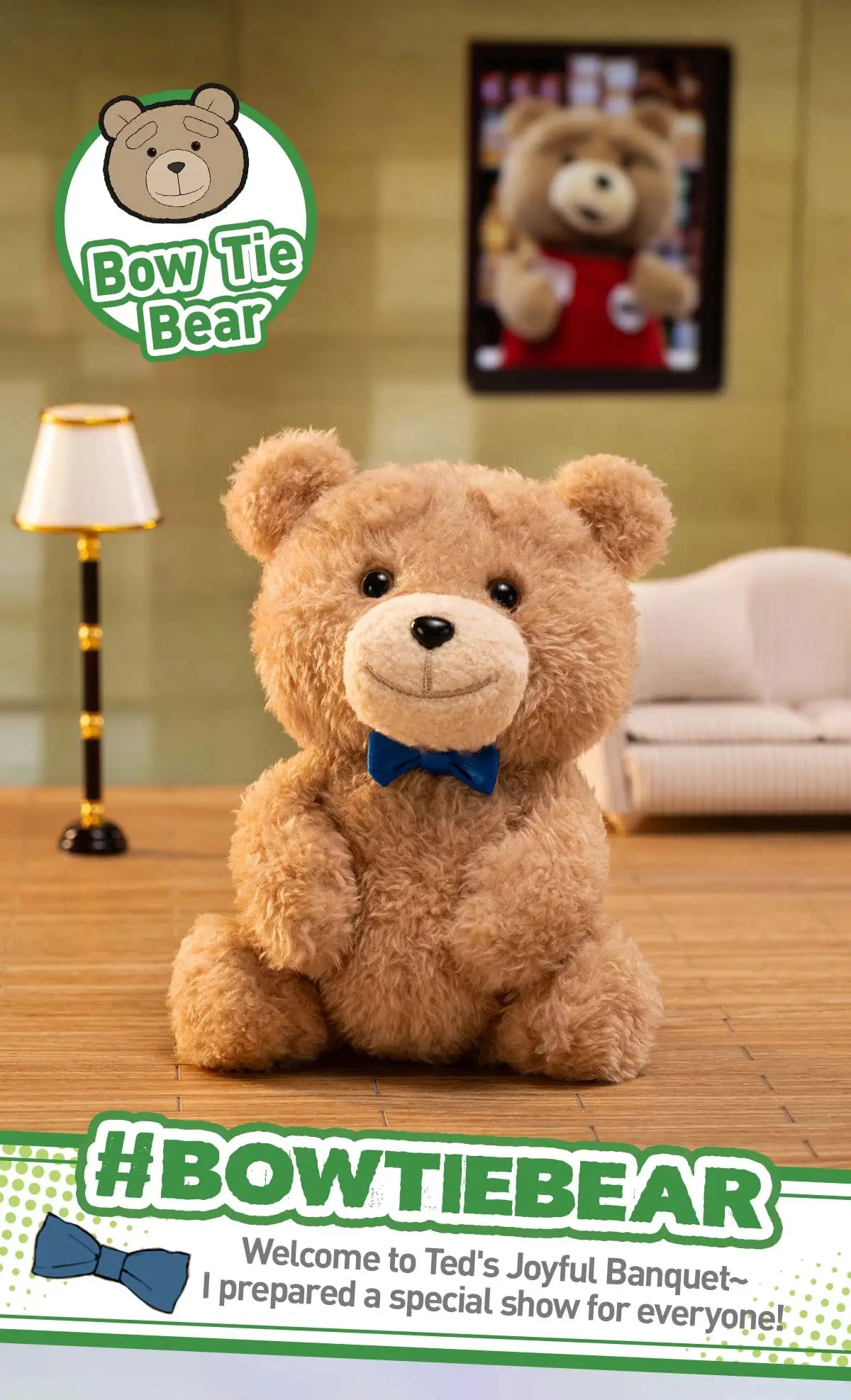 Ted2 Teddy Bear Action Plush Keychain Pendant