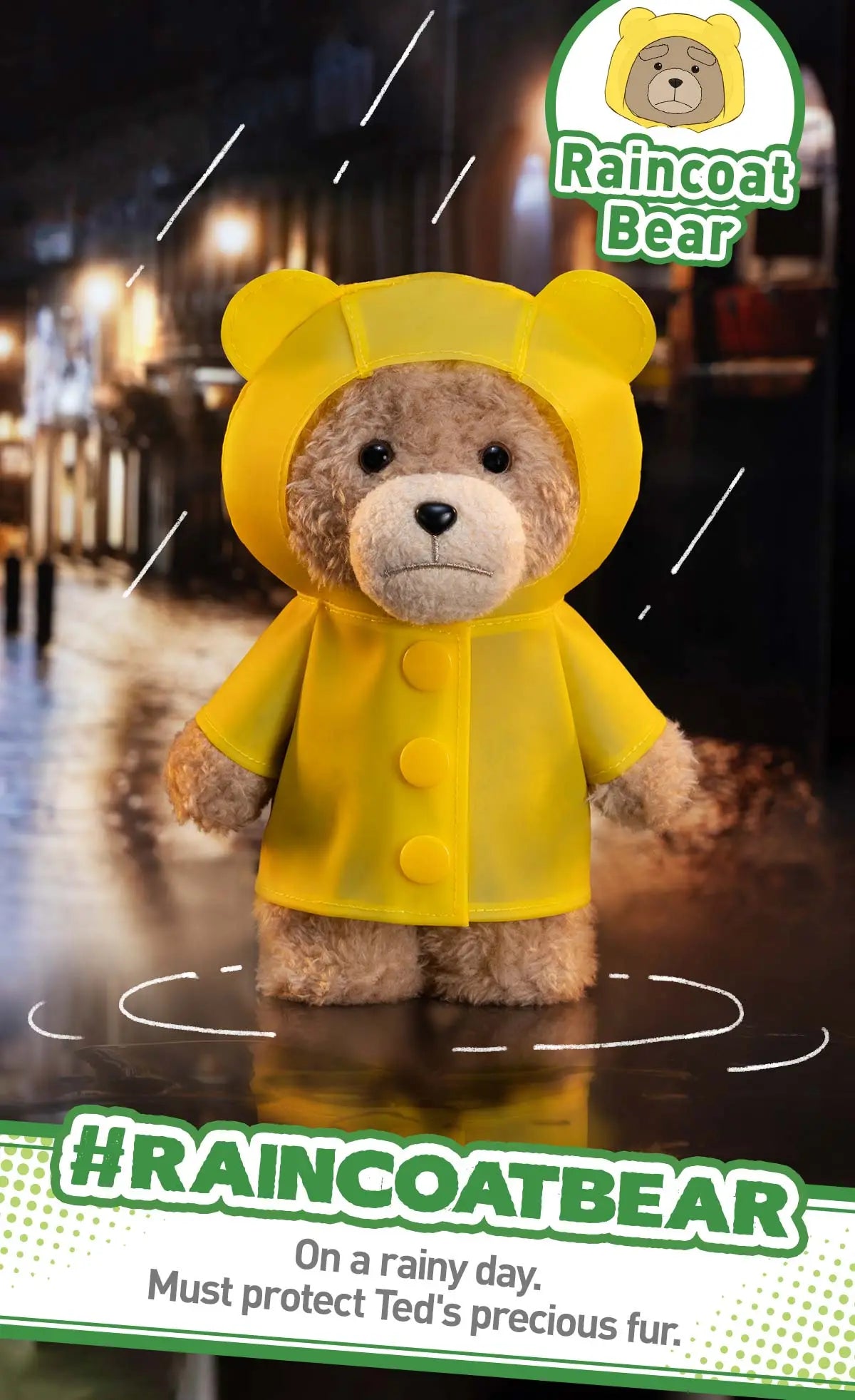 Ted2 Teddy Bear Action Plush Keychain Pendant