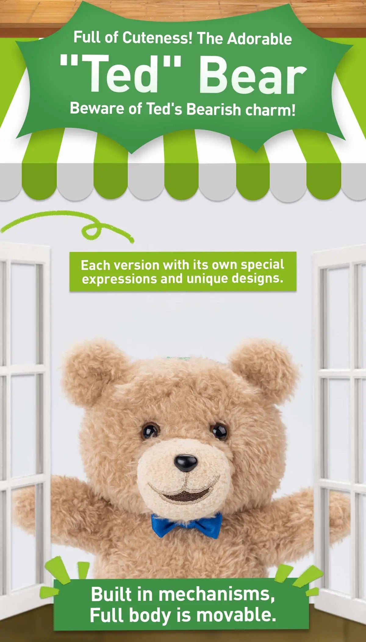 Ted2 Teddy Bear Action Plush Keychain Pendant
