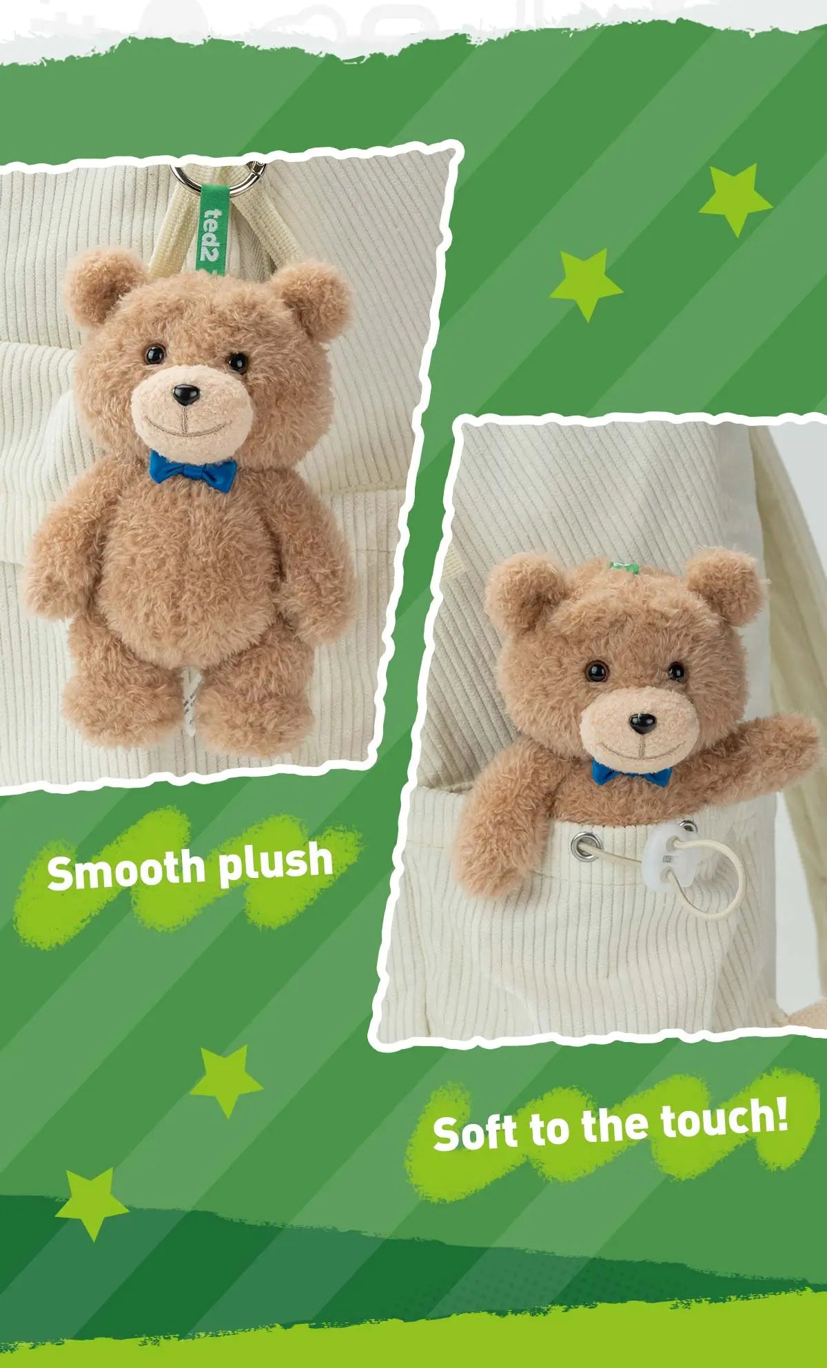 Ted2 Teddy Bear Action Plush Keychain Pendant