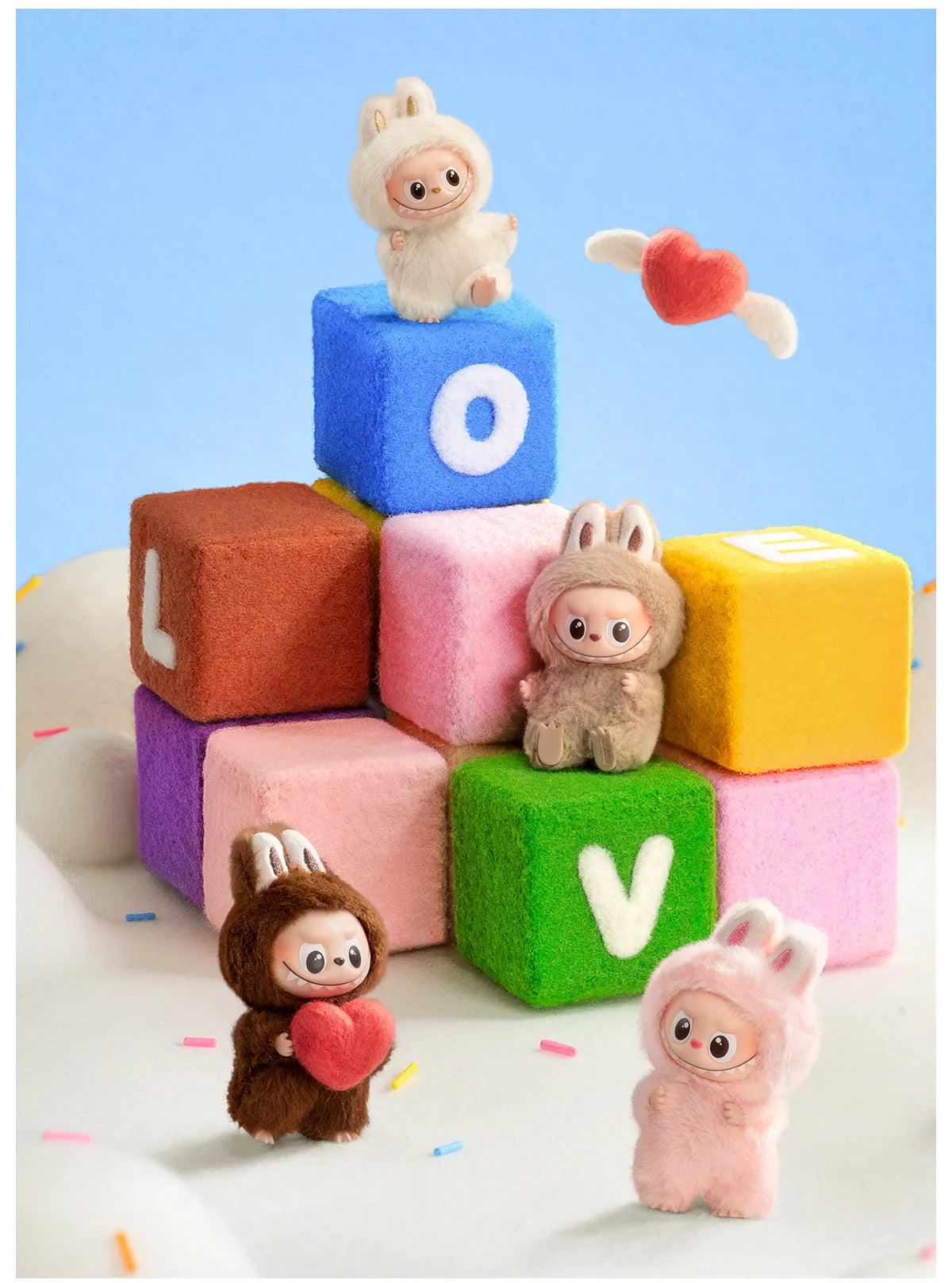THE MONSTERS Labubu Version 4 Pin for Love Series-Vinyl Plush Pendant Blind Box (A-M)&(N-Z)